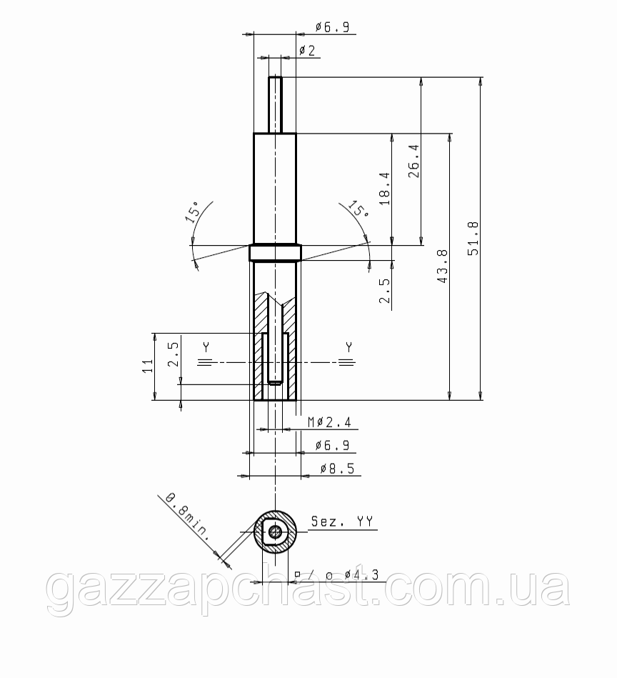Електрод розпалу підлогових газових котлів, конвекторів (7183) - Зображення 6