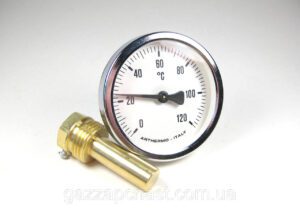 Термометр осьовий Arthermo під занурювальну гільзу 1/2", Ø 63 мм, 0-120ºС, ІталІя (63121)