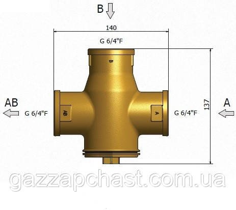 Термостатичний змішувальний клапан Regulus TSV6B (DN40; 6/4") 55°C - Зображення 3